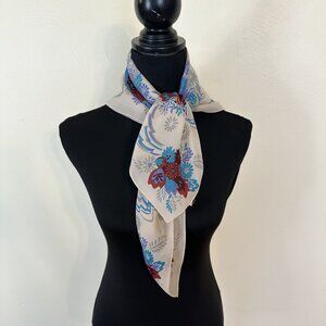 Vintage Liberty Scarf Floral Print Polyester Square Scarves Made In Japan
